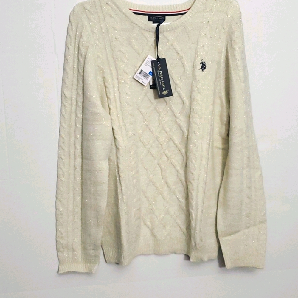 US polo association ladies crew neck sparkly sweater